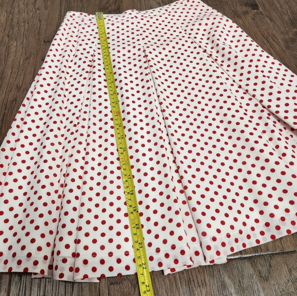 ST. JOHN COLLECTION pleated silk polka dot skirt - Picture 11 of 11